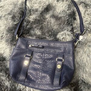 Rossetti Navy Blue leather Crossbody Shoulder Bag
